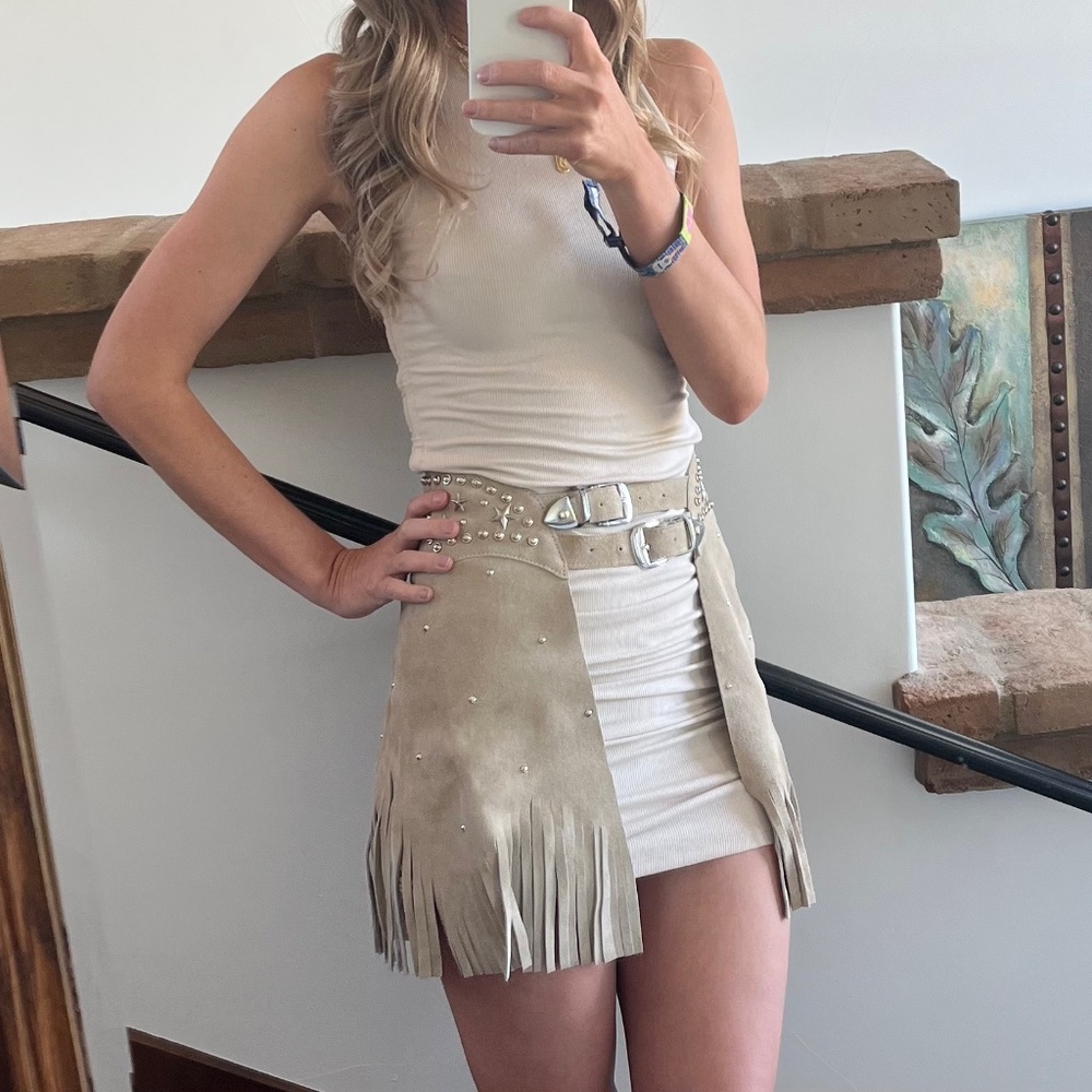 Understated Leather Chaps Skirt (XS)
